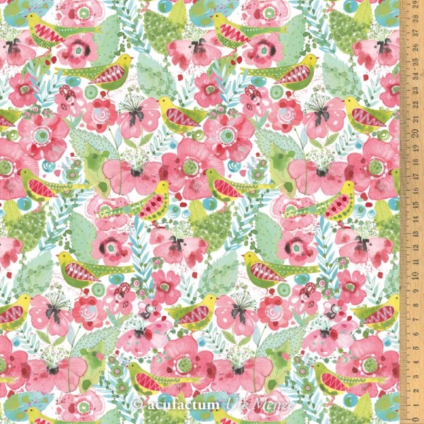 Baumwollstoff - Acufactum - Blumenparadies - 40 x 75 cm